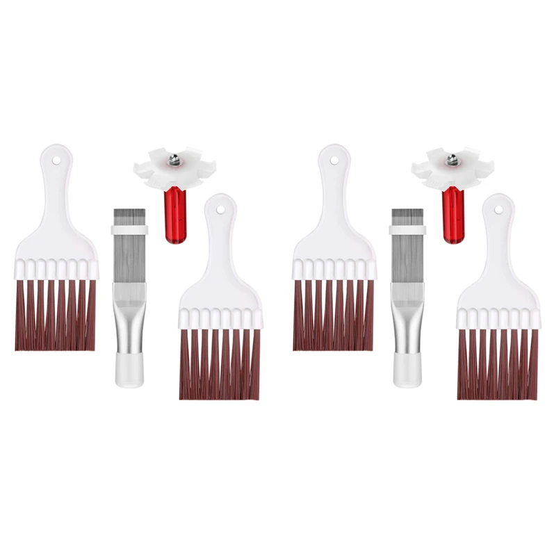 

8 Pieces Air Conditioner Condenser Fin Cleaning Brush AC Fin Comb Stainless Steel Refrigerator Fin Cleaner Whisk Brush