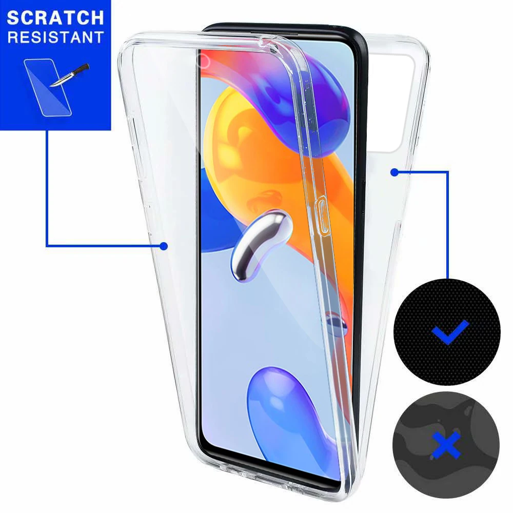360 полностью прозрачный чехол для Xiaomi Redmi Note 11 Pro Plus 5G мягкий силиконовый 10 Max 10S 11S