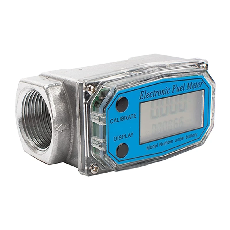 

1.5 Inch Digital Turbine Flow Meter LCD Display Fuel Water Flow Meter, Flowmeter Fit For Diesel Kerosene Gasoline Water