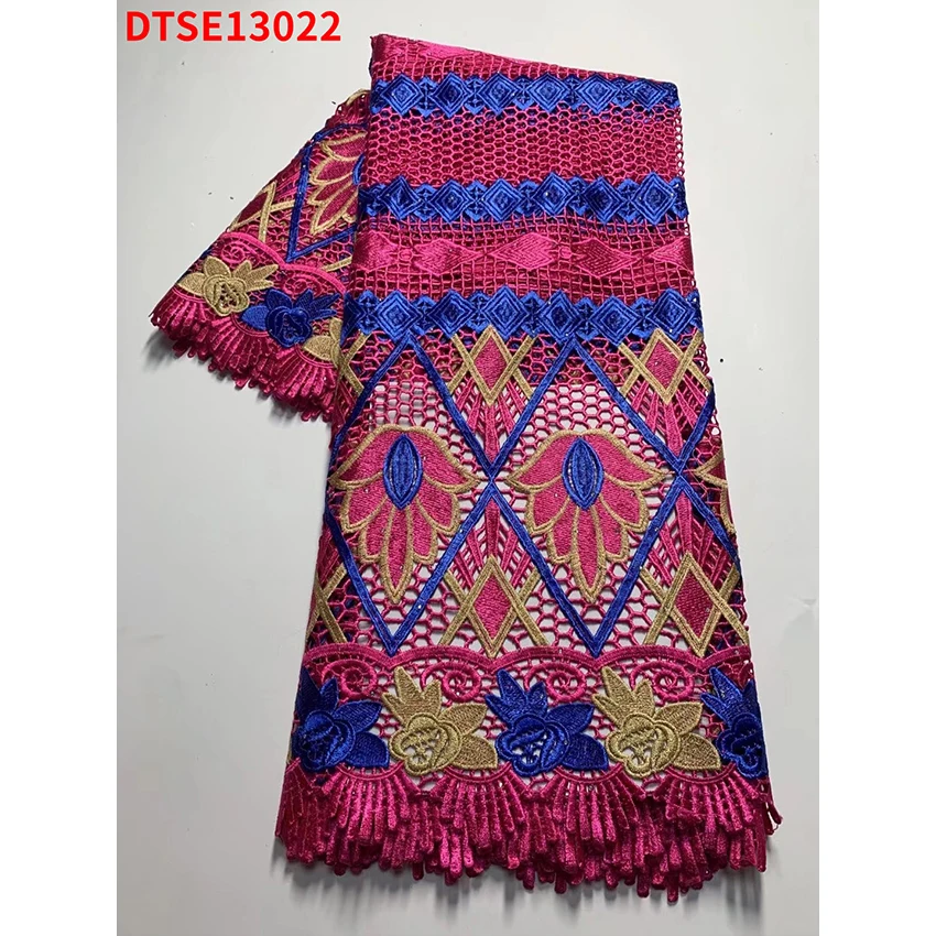 Water Soluble Cloth Sequence Diamond Shape Printing Lace Fabric Suitable For Ladies Wedding Dress DTSE13022b |