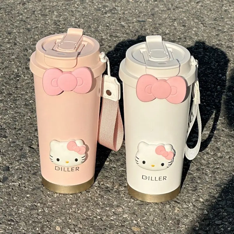 

New Kawaii Cartoon Sanrios Thermoses Cup Hellokittys Cute Anime Outdoor Sports Exquisite Child Insulation Water Cup Water Cup