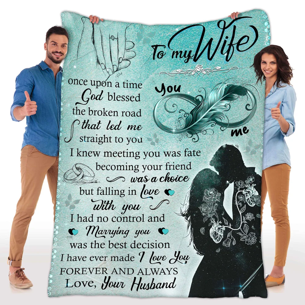 

Одеяло для моей жены, лучший подарок для вашей жизни, партнер с цитатами, подарки на день Святого Валентина, подарок на день рождения для жен...