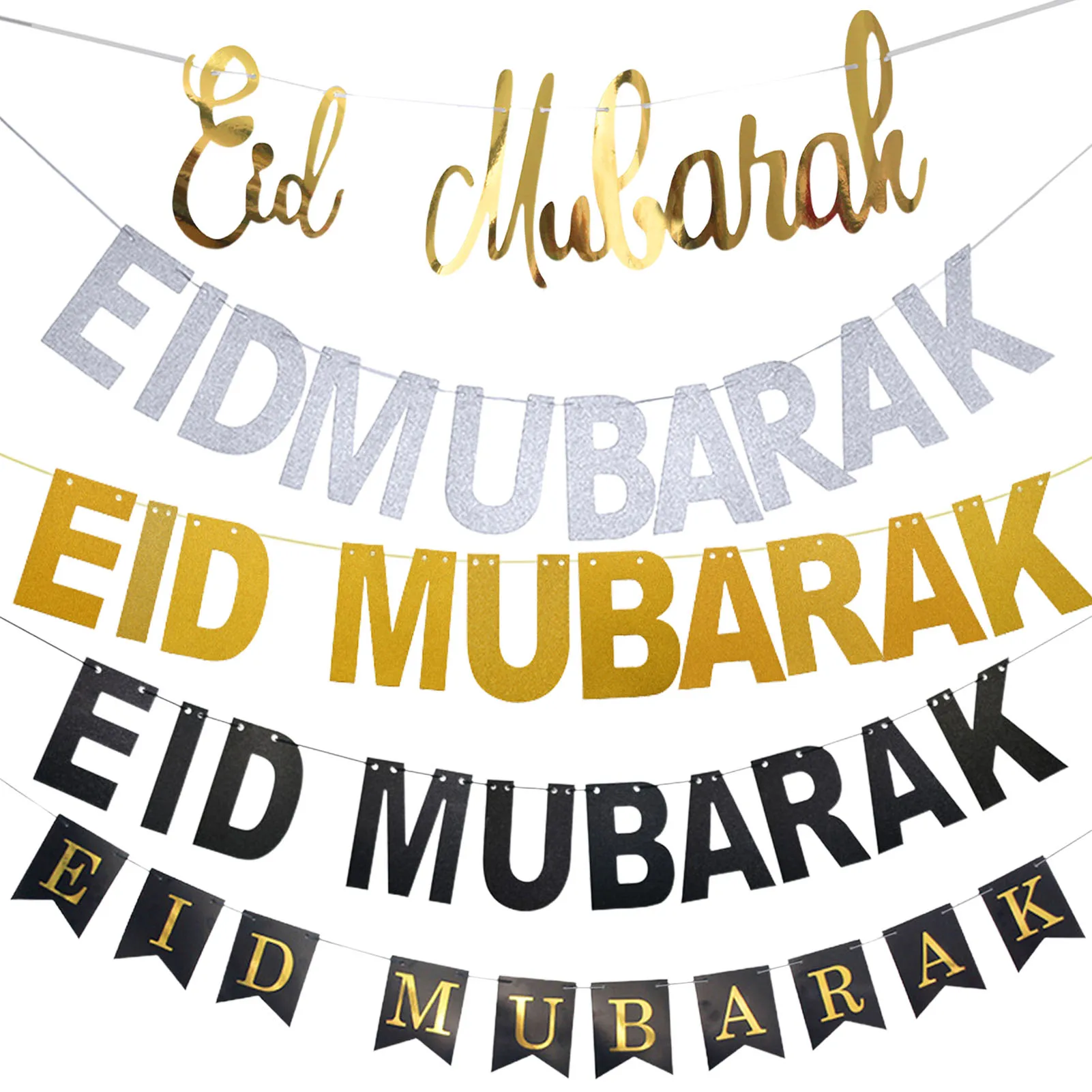 

Eid Mubarak Banner Happy Eid Party Decors Ramadan Festival SuppliesMuslim Islam Celebration Supplies For Eid Party Hangings