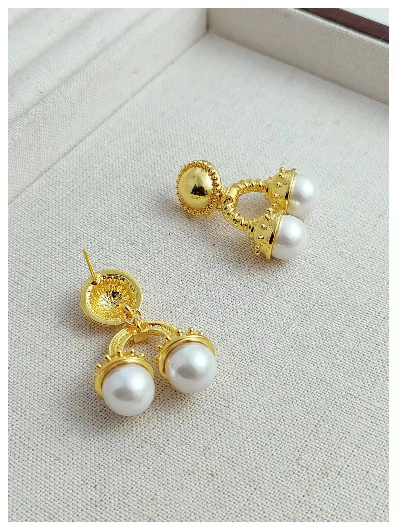 Итальянские винтажные дублирующие ювелирные изделия Золотые жемчужные