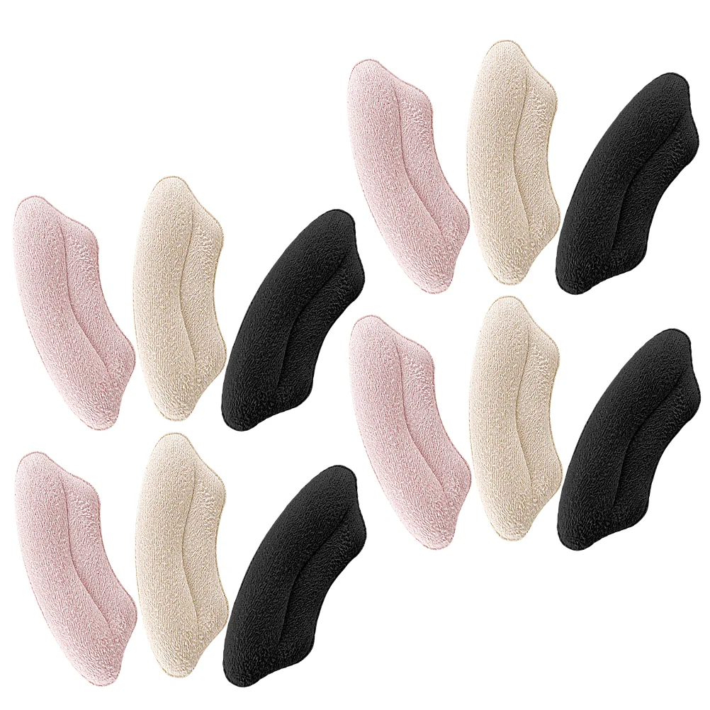 

6 Pairs Inserts Heels That Are Too Big Shoes Womens Insoles Protectors Kids Black Grips Comfortable Cushions Back Pads