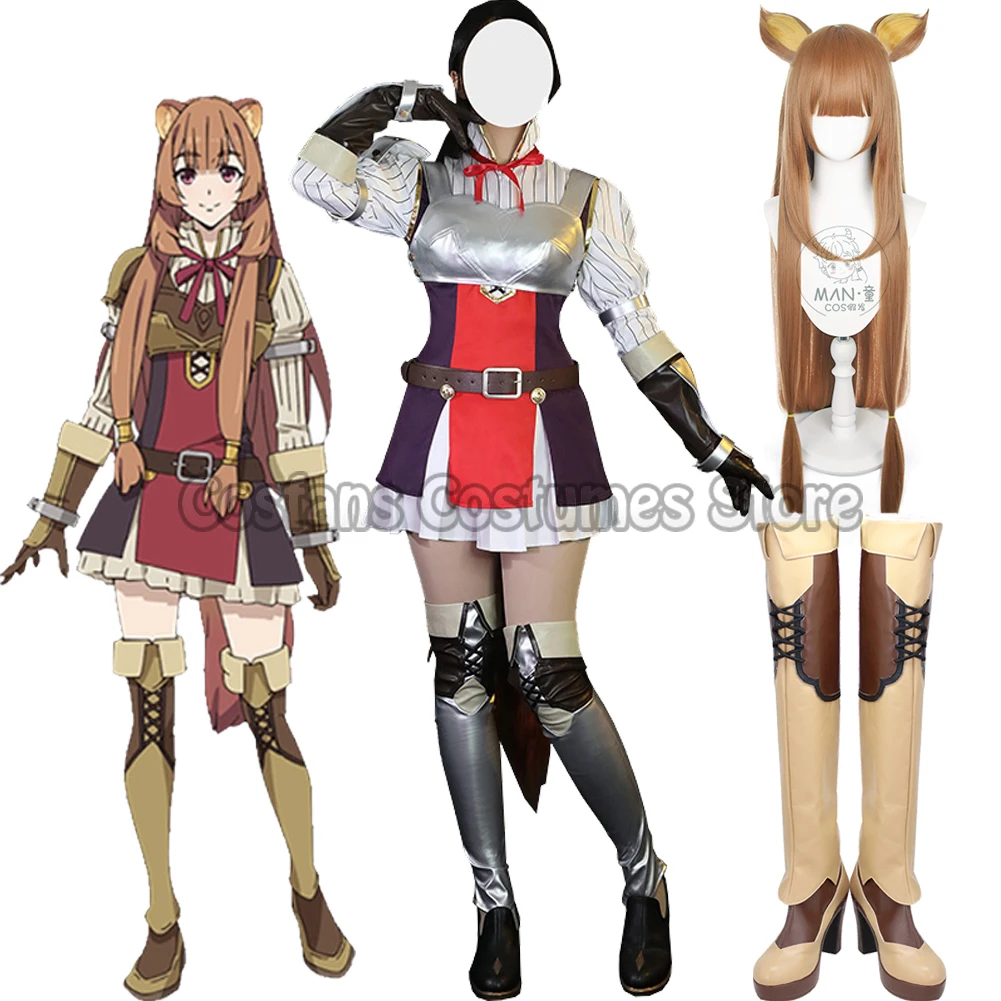

Tate No Yuusha No Nariagari Raphtalia Kostum Kostum Costumes dengan Telinga Meningkatnya Perisai Pahlawan Raphtalia Gaun Kostum
