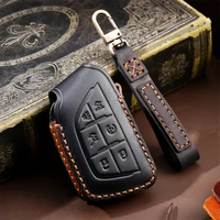 new arrival styling leather style car key case cover key shell protector car accessories for cadillac ct4 ct5 2020 2021