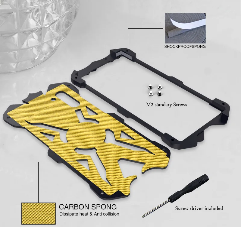 For Huawei Honor Play 4t Original Zimon Shockproof Heavy Duty Armor Metal Aluminum Phone Case For Honor Paly 4t Case