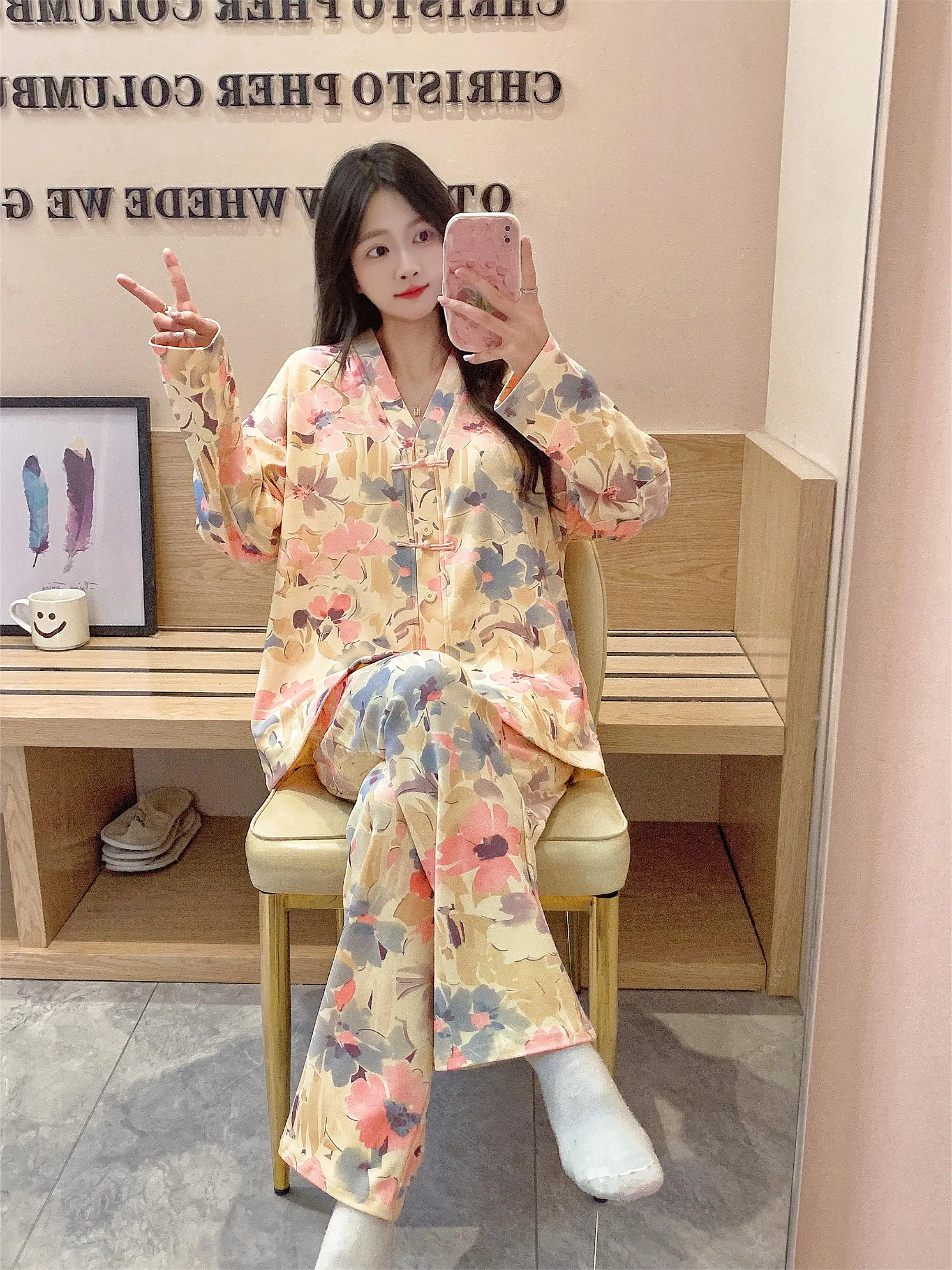 Пижамы женские 2 пижамы домашний костюм модная пижама женская домашняя одежда