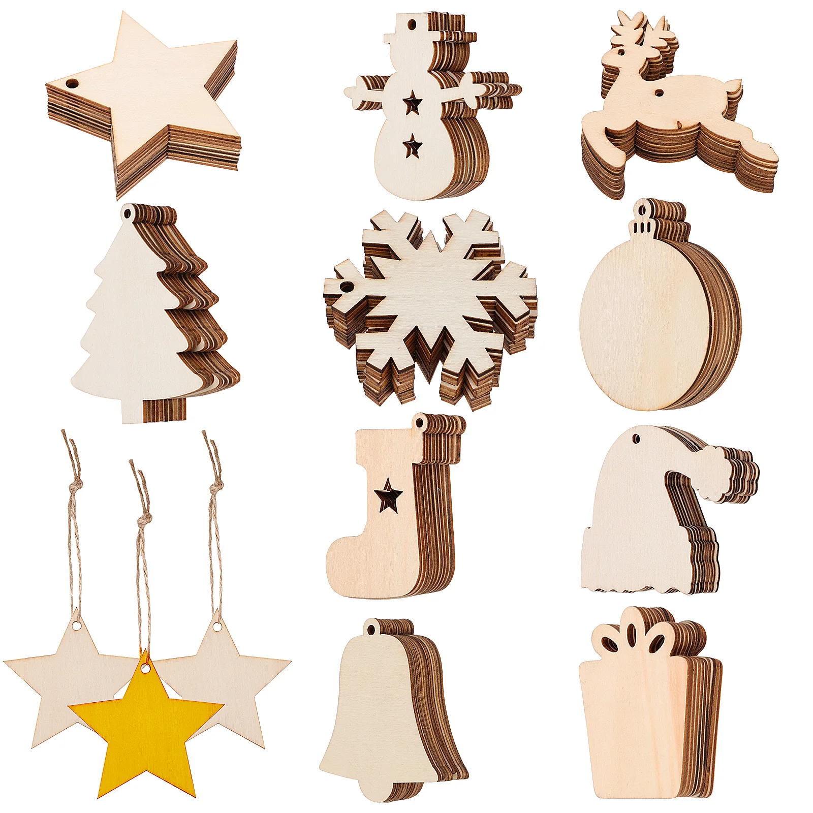 

Christmas Ornament For Tree Hanging Decorations Pendant Wooden Decors Xmas Crafts