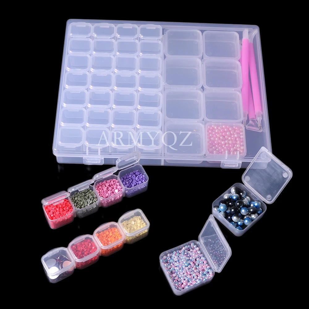 

36/56 сетчатая искусственная коробка для хранения аксессуаров, искусственная Алмазная вышивка, каменная мозаика