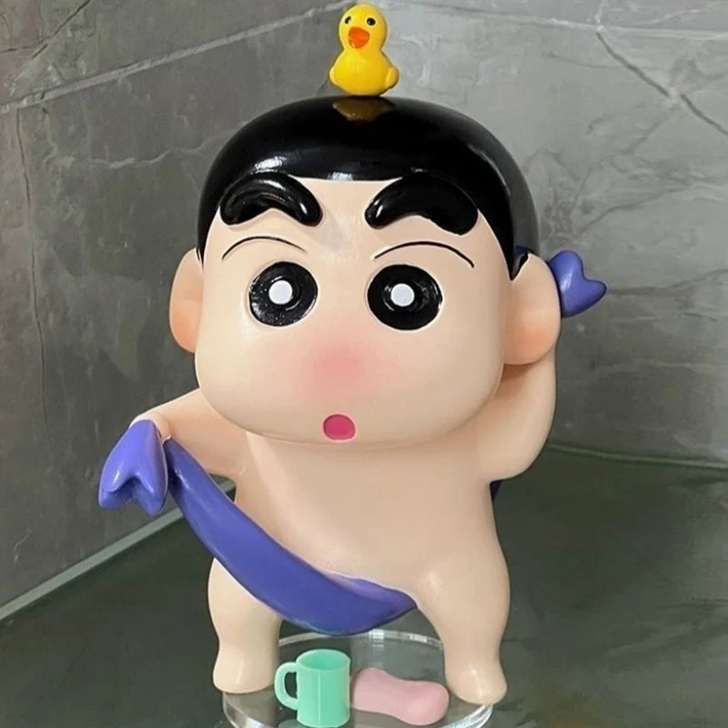 

Crayon Shin-Chan Bath Anime Figure 13cm Q Version Gk Figurine Nohara Shinnosuke Kawaii Model Desktop Decoration Birthday Gifts