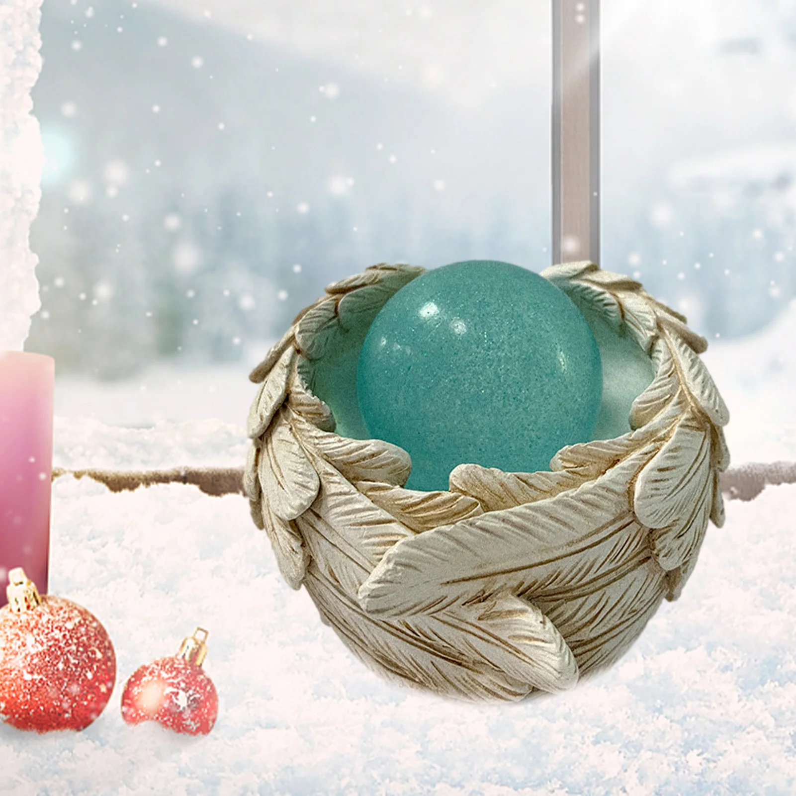 

Angel Wing Ball Decoration Heart Shaped Angel Wings Resin Angel Wing Rainbow Ball Holder With Light Charming Memorial Christmas