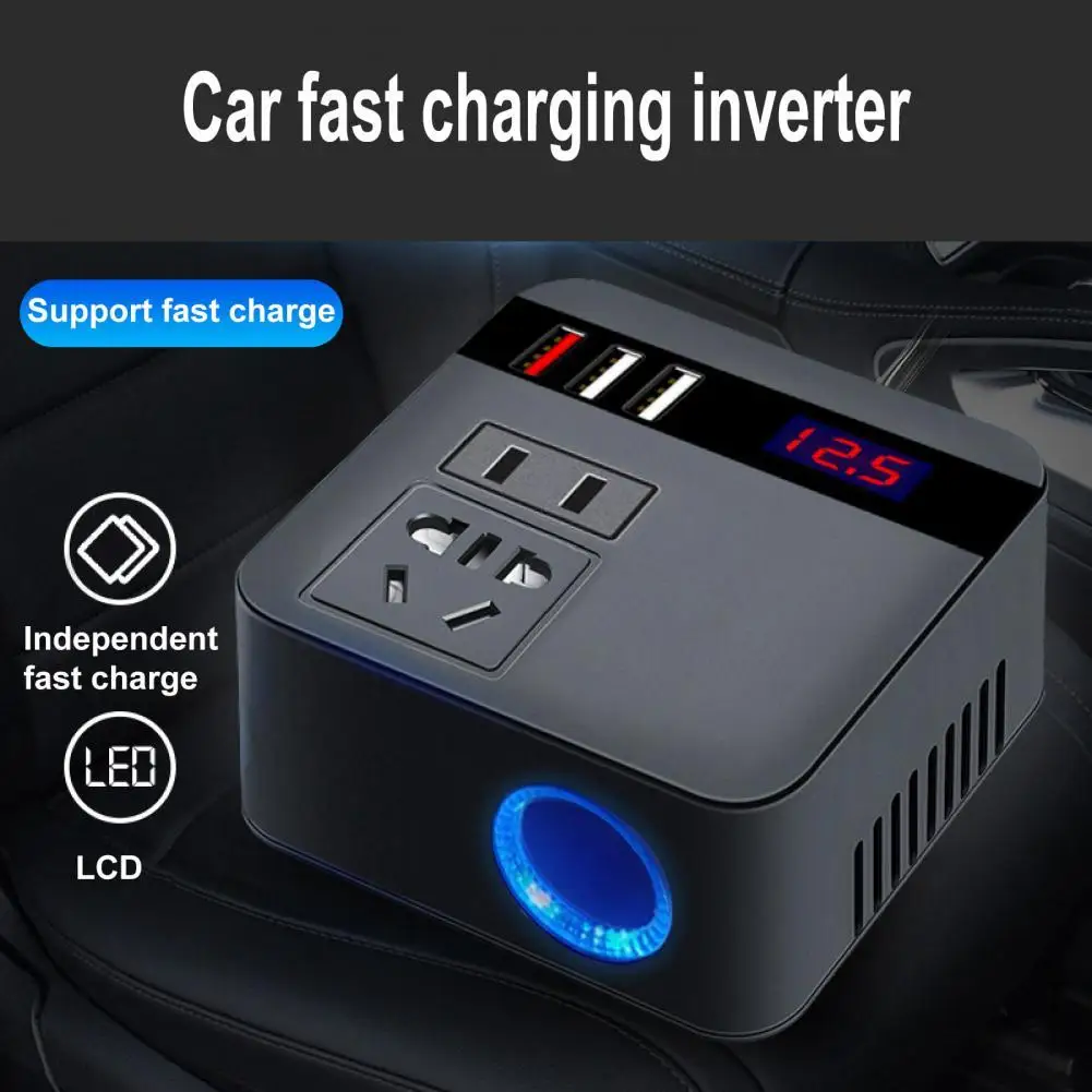 

Car Inverter Premium 100W 12V 24V to 110V 220V Vehicle Smart Converter Flame Retardant Power Converter