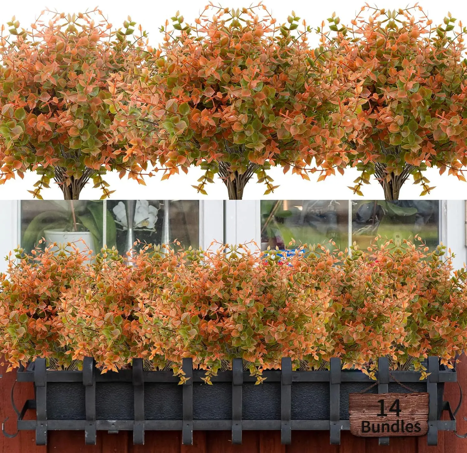 

Artificial Autumn Flowers for Outdoors Artificial Plants UV Resistant for Outside Halloween Christmas Porch Decoration