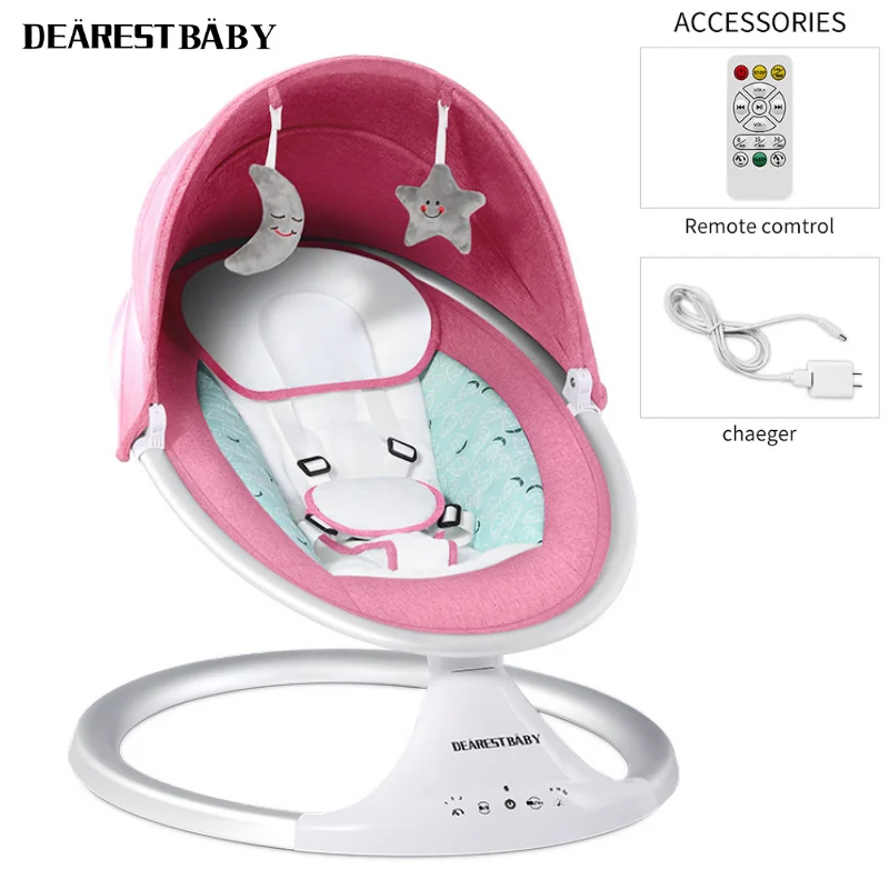 DEAREST Baby Chairs Electric Smart Baby Swing Multifunction Portable Baby Lounger Rocking Chair Foldable Swing For Child