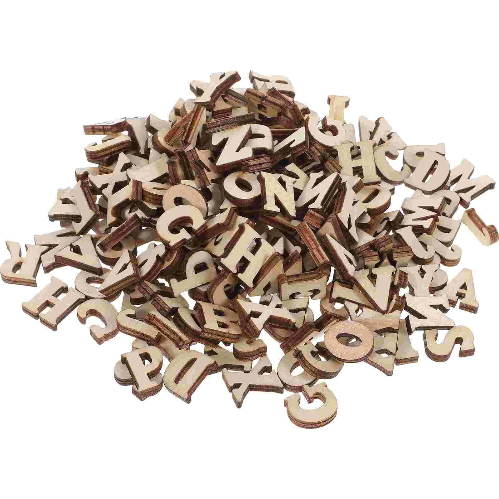 

100 Pcs Nativity Toys Kids Wood Slice Sawdust Unfinished Wood Letter Wooden Alphabet Tiles Wood Child