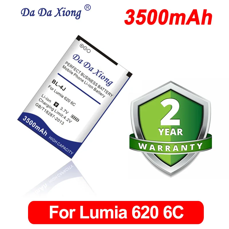 

DaDaXiong 3500mAh BL4J BL-4J For Nokia Lumia 620 C6 C6-00 Bateria Touch 3G C600 Cell Phone Battery