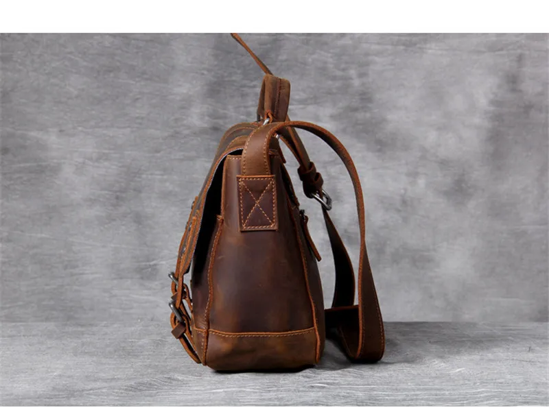 Vintage natural crazy horse cowhide men's official document postage bag high quality genuine leather handbag work satchel youth