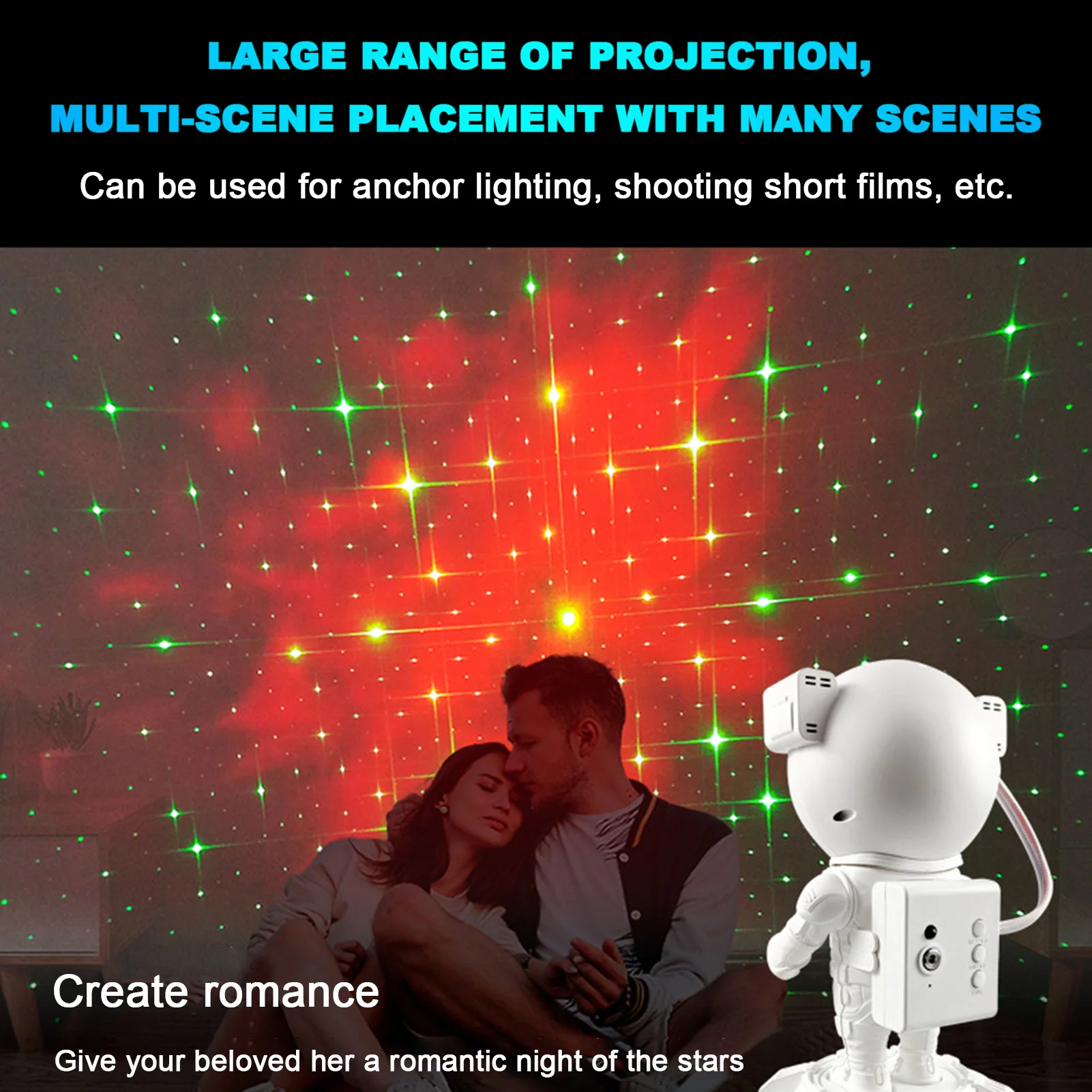 

Astronaut Light Projector Astronaut Starlight With Remote Control And BT Speaker 360 Adjustable Timer Star Projector Night