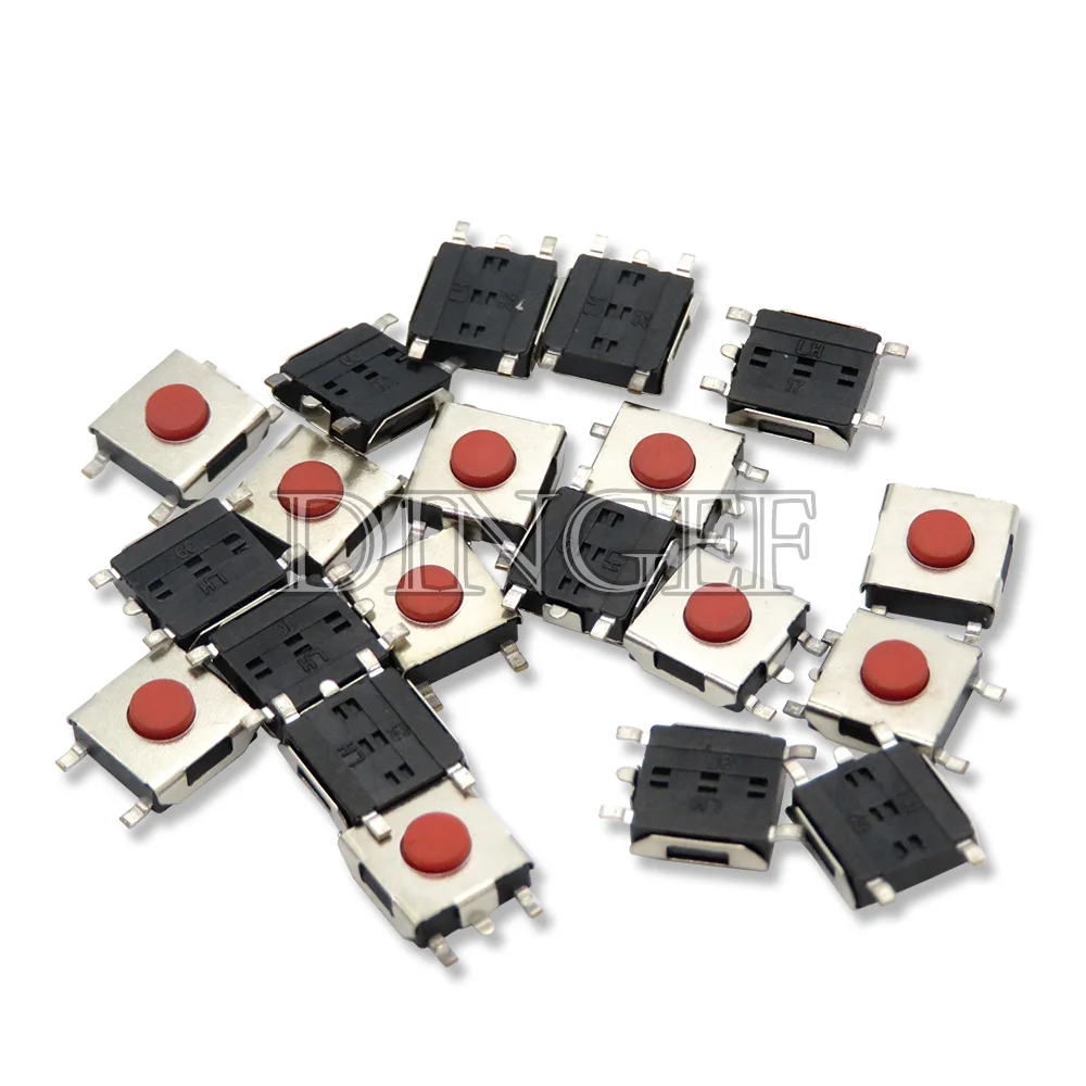 Фото 50 шт. тактовый переключатель 5PIN красный 6*6*2,5/2,7/3,1/3,4/3,7 мм SMD переключатель 6x6x2,5/2,7/3,1/3,4/3,7 мм ibuw МИНИ-кнопочный переключатель 5P №1