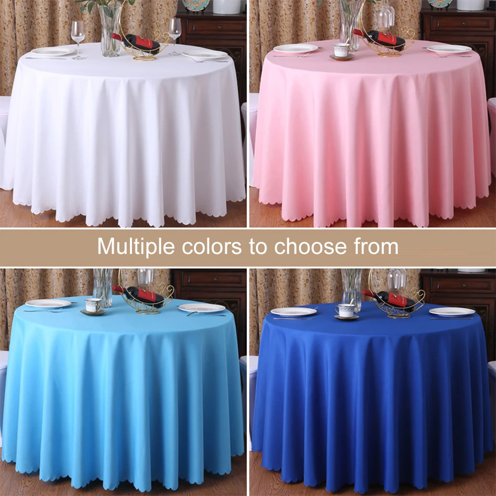 

Solid Table Cloth Round Wedding Tablecloth Elegant Tablecloths for Dining Table Home Hotel Restaurant Table Cover Decoration