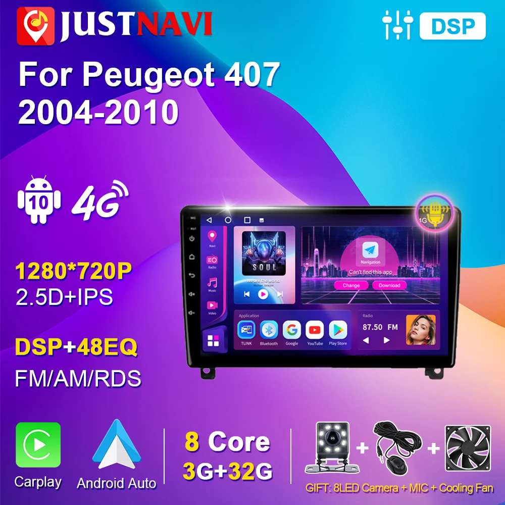 

Android 10 for Peugeot 408 for Peugeot 407 Car Radio Stereo Receiver 2004-2010 2Din Multimedia Video Player Navigation GPS DSP
