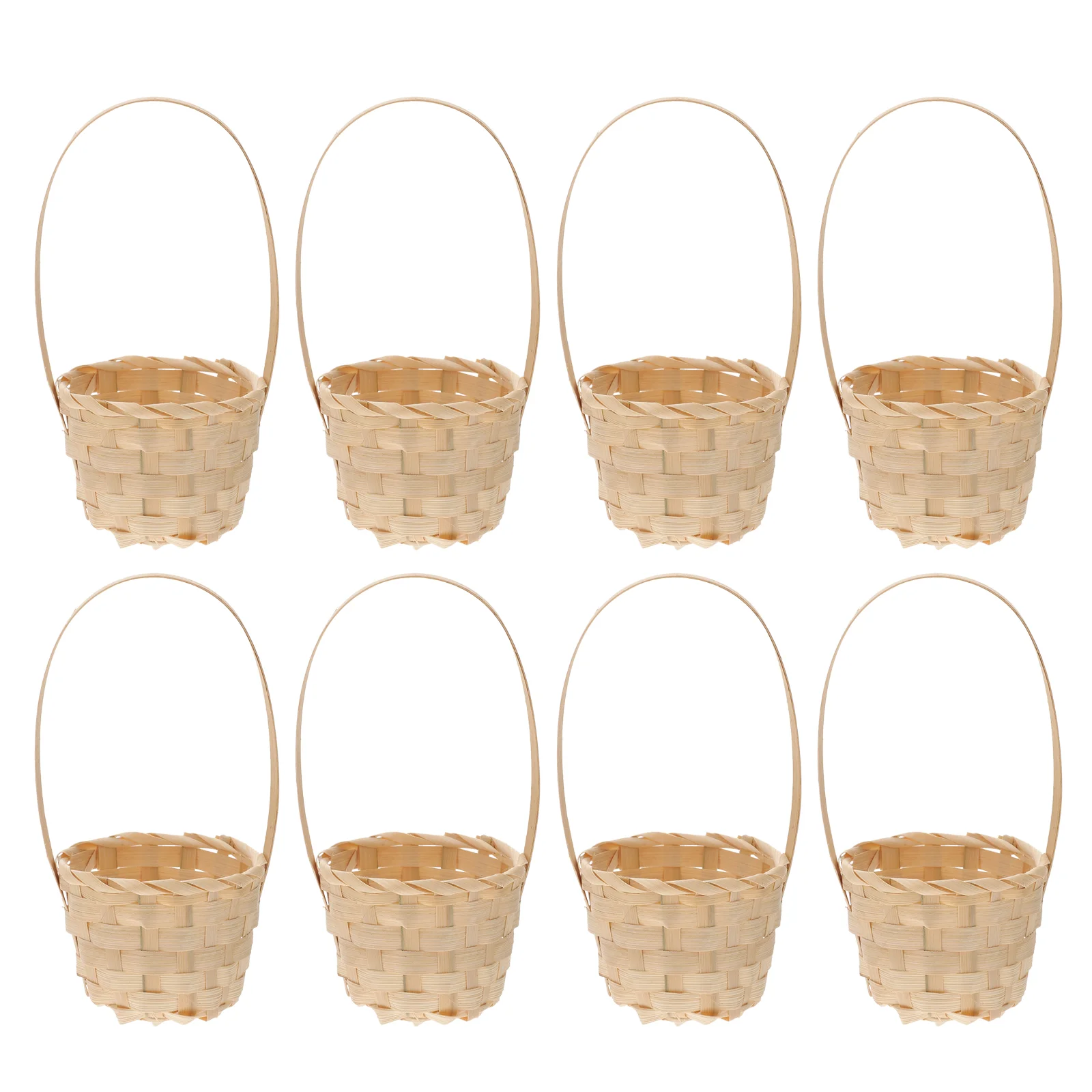 

8 Pcs Multi- Basket Bath Toy Container Snack Storage Bins Wicker Bowl Bath Gift Flower Basket Manager Picnic Basket Handle