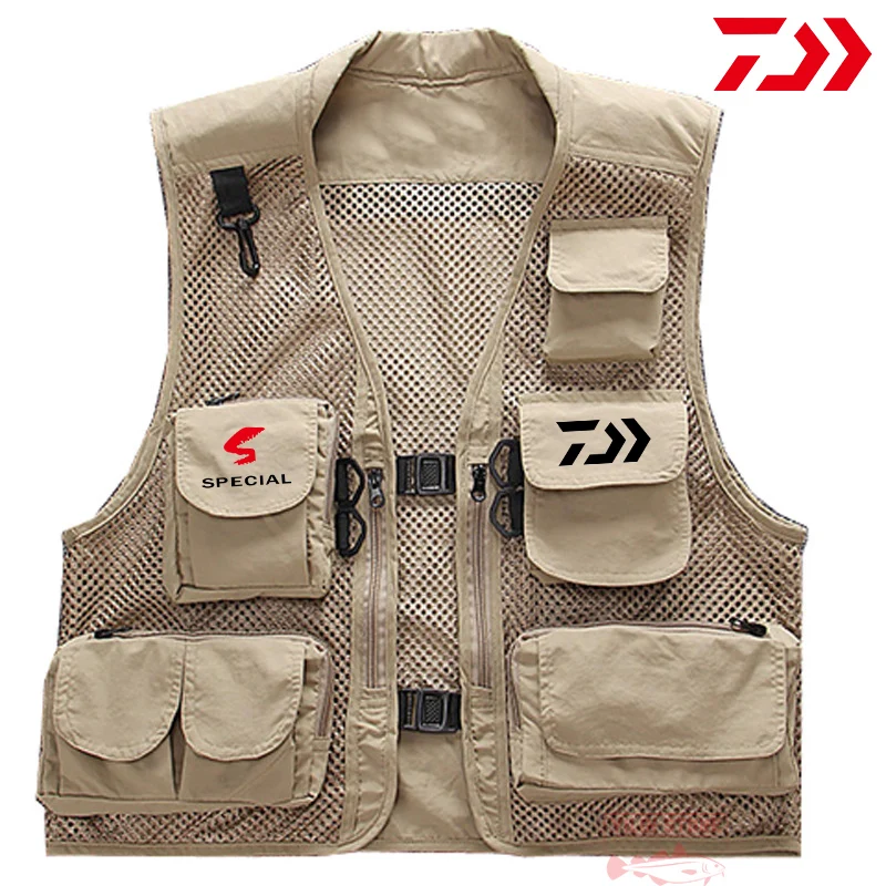 

2022 Daiwa Fishing Vest Summer Quick Dry Breathable Fishing Jacket Men Outdoor Multi-pocket Fishing Vest New Hiking Fishing Vest