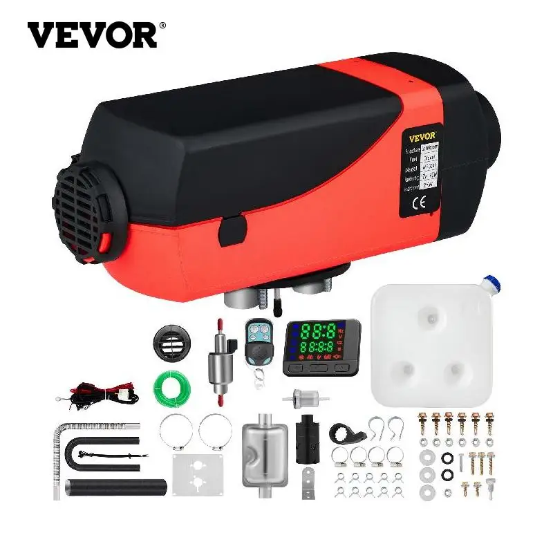 VEVOR 2KW 12V Car Heater Diesel Air Heater W/ LCD Switch Silencer 5 / 10 L Tank for Car RV Trailer Truck Vehicles Parking Heater