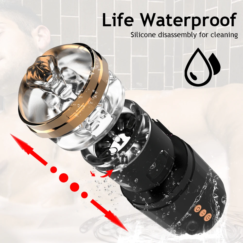 Мужской автоматический вращающийся ретрактабельный мастурбатор, имитирующий отсасывание и стимулирующий силиконовую вагину для массажа пениса вибратор-взрослый товар.