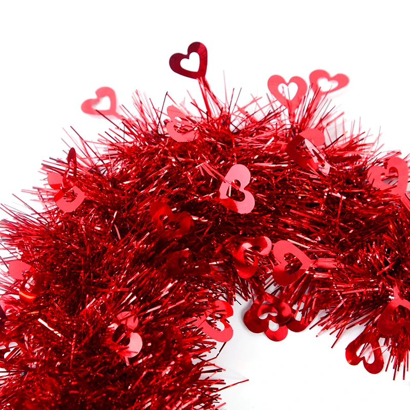 30 см красный венок в форме сердца любви мишура венки Свадебная вечеринка