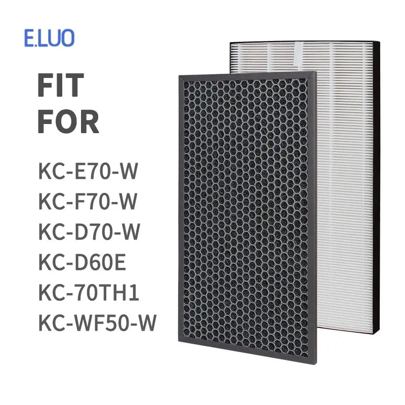 

Replacement For HEPA and Activated Carbon Filter Set For Sharp KC-D70 KC-E70 KC-F70 KC-D60 432*232*27mm/432*232*10mm