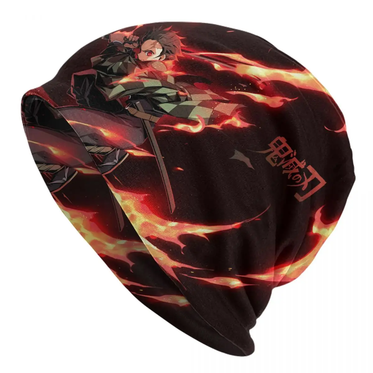 

Demon Slayer Kamado Tanjirou Bonnet Hats Street Skullies Beanies Hat Kimetsu No Yaiba Anime Knitting Hats Spring Dual-use Caps