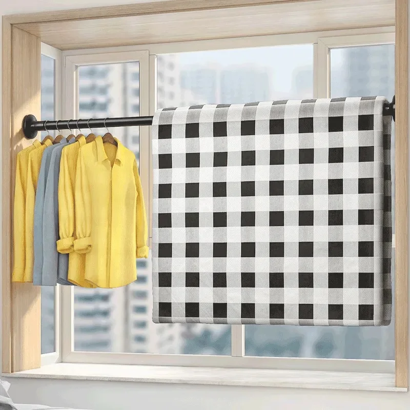 Выдвижная телескопическая Вешалка для занавесок вешалка гардероба шкафа одежды