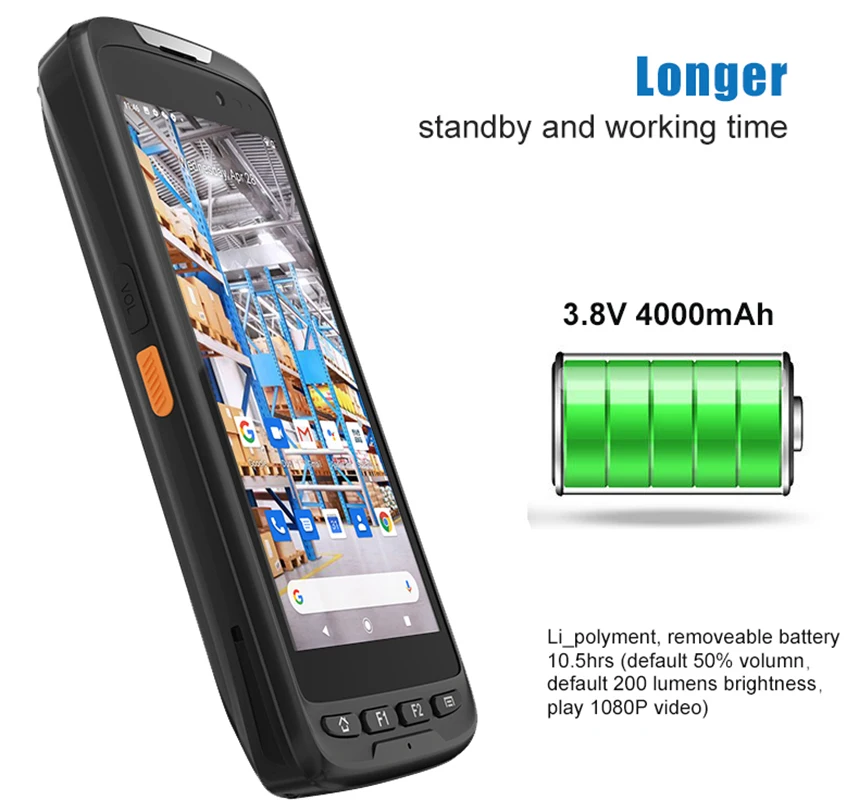 2D-сканер штрих-кода Android 11 портативный терминал КПК NFC GPS аккумулятор 4300 мАч