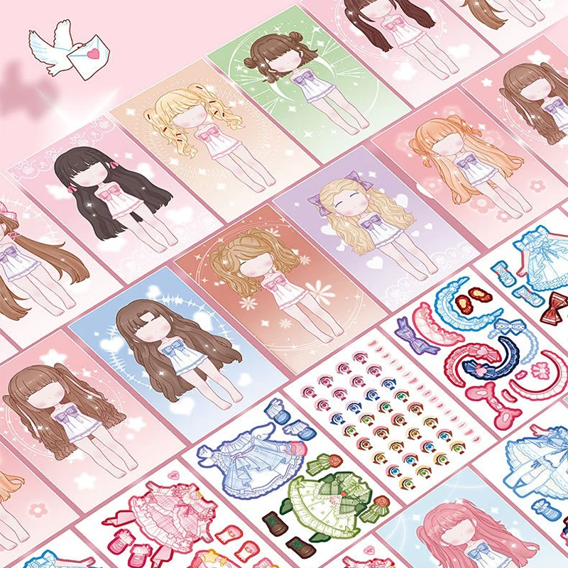 Наклейка-книжка для платья наклейка-книжка девочек детский мультяшный макияж