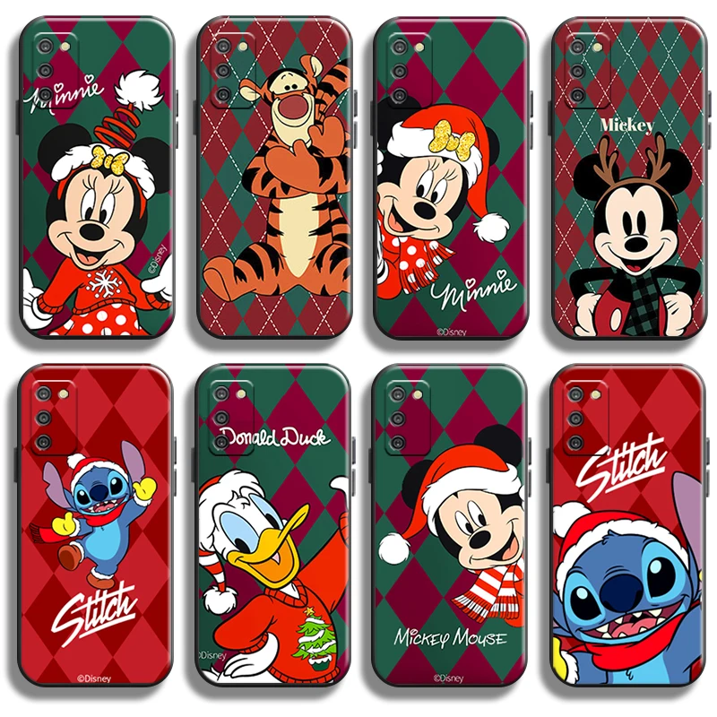 

Disney Mickey Mouse Stitch For Samsung Galaxy A02 A02S Phone Case Coque TPU Full Protection Cover Shockproof Funda Cases Black