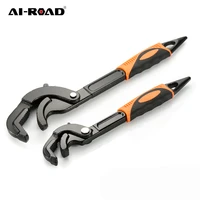ai road 14 3030 60mm universal key pipe wrench open end spanner set high carbon steel snap n grip tool plumber multi hand tool