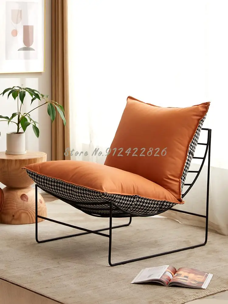 Скандинавский одноместный диван-стул Роскошное кресло из твида для гостиной