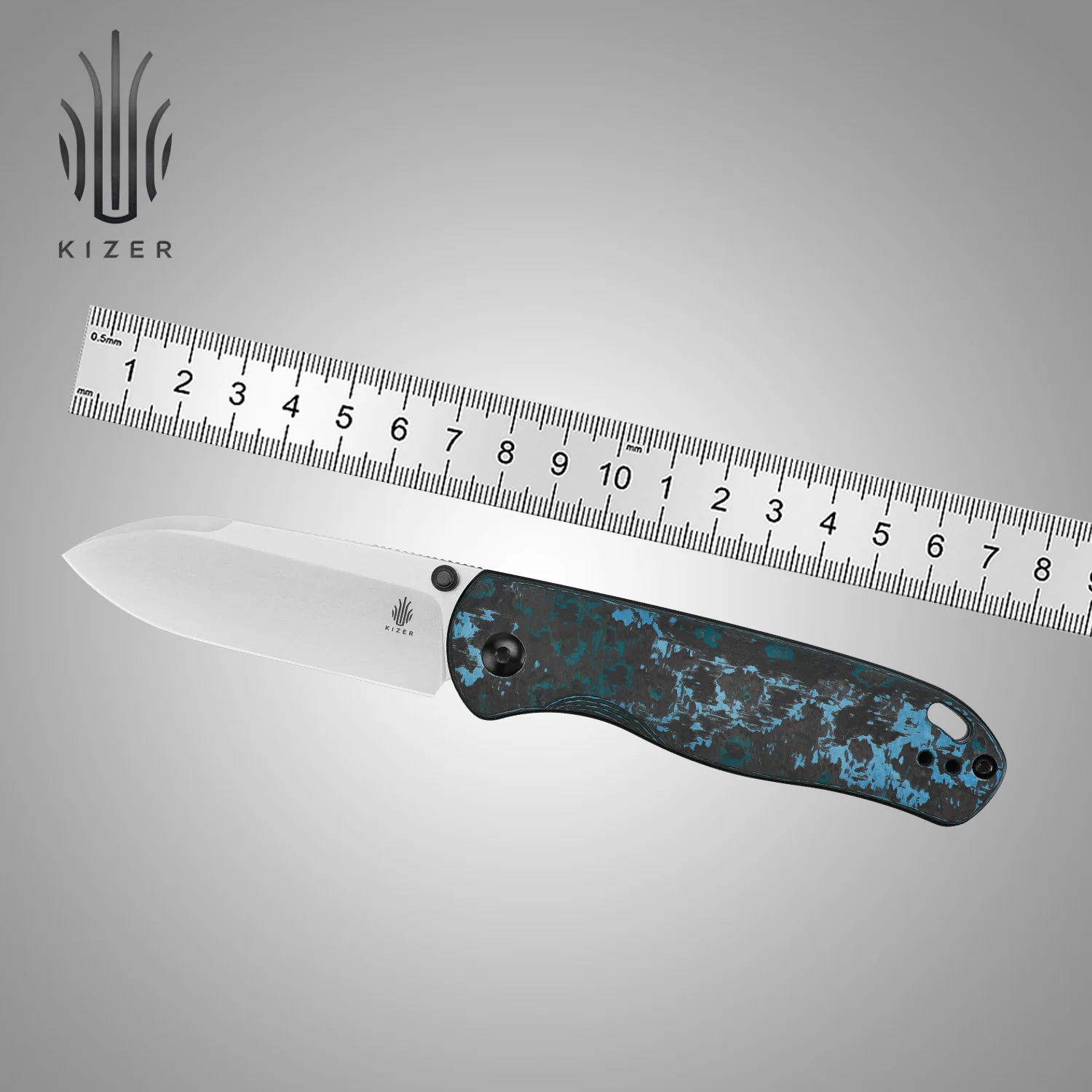 

Kizer Folding Pocket Knife Drop Bear Ki3619A2 New Fatcarbon Handle with Elmax Steel Blade Outdoor Knife with Deep Carry Clip