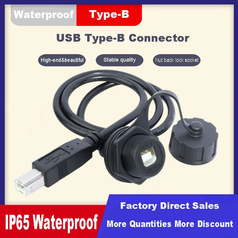 

Industry Plug & Female Socket 3D Printer Panel Mount Panel Type B Data Adapter USB Connector 0.3m 0.5m 1m Cable Extension Wire