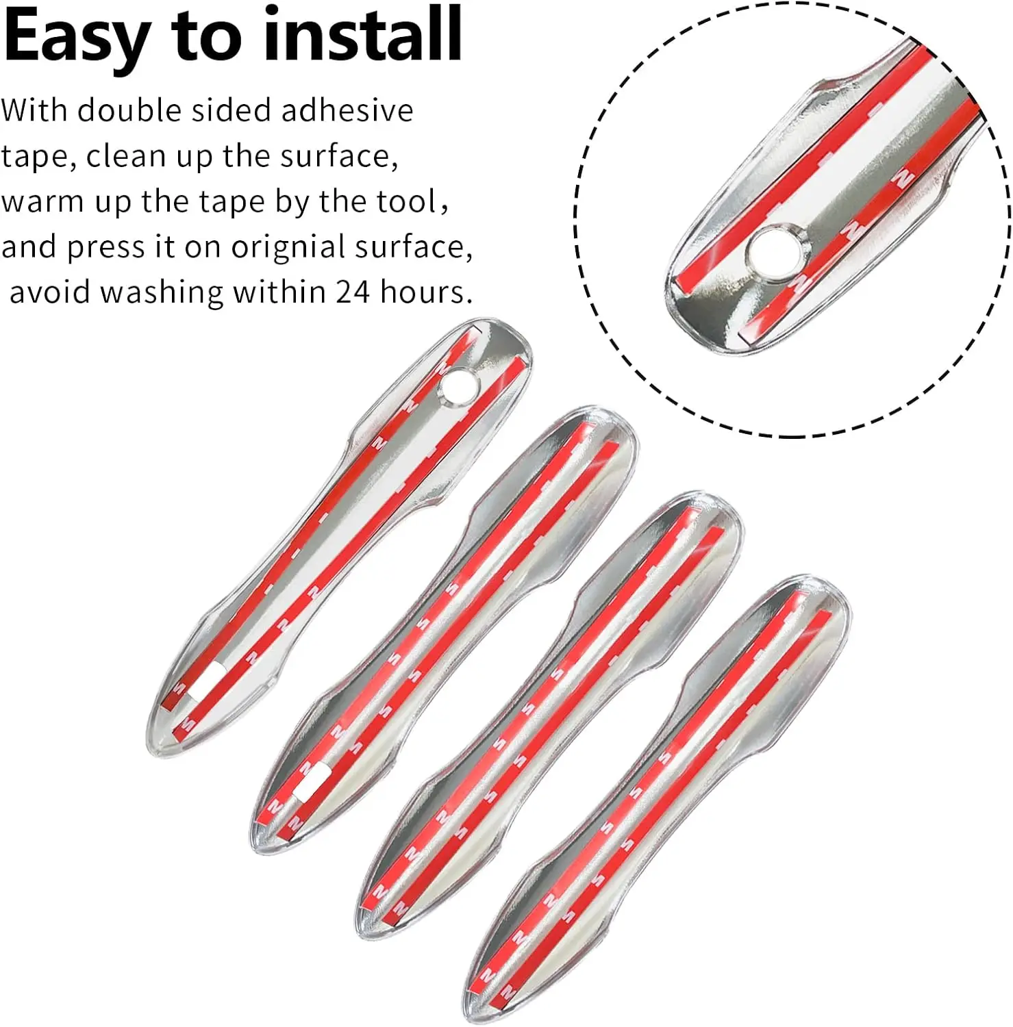 4x Накладка на дверную ручку автомобиля для Toyota Aqua Z X GR Sport XP210 2021 2022 2023 2024 Наклейка