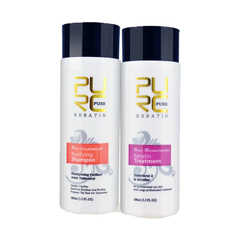 

Hot selling Straightening Hair Repair and Straighten Damage Hair Products Brazilian Keratin Hair Treatment + Purifying Shampoo
