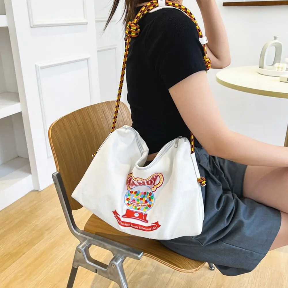 

Large Capacity Student Bags Embroidered Printed Printing Tote Bag Korean Canvas Bag Women Handbags Women Shoulder Bags