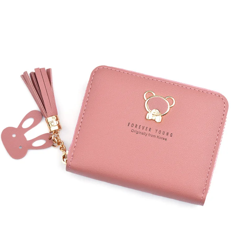 

Women Cute Purse Leather Short Zip Women Wallets Coin Purse Credit card holder Money Bag Mini Wallet Female ID Card Holder