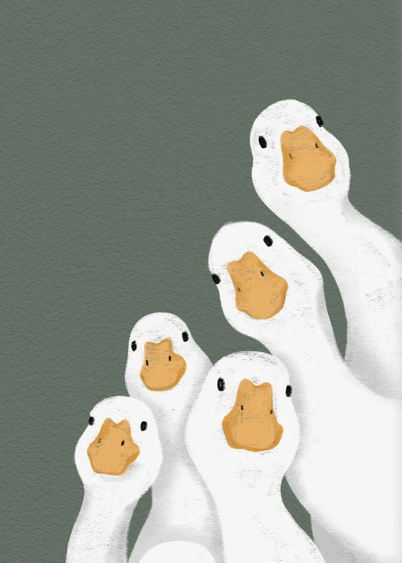 

Картина на холсте "Мультфильм темно-зеленый гусь"