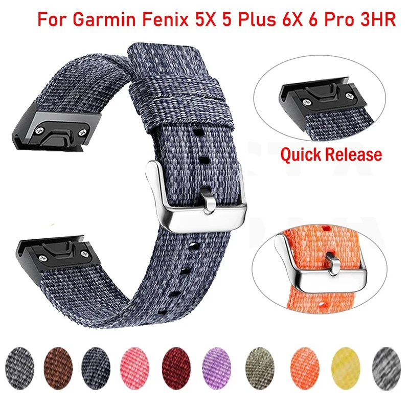 

22mm Nylon Quick Easyfit Watchband for Garmin Fenix 7 6 5 Smart Watch Bracelet Strap For Fenix6 Pro/Fenix5 Plus/Instinct Correa