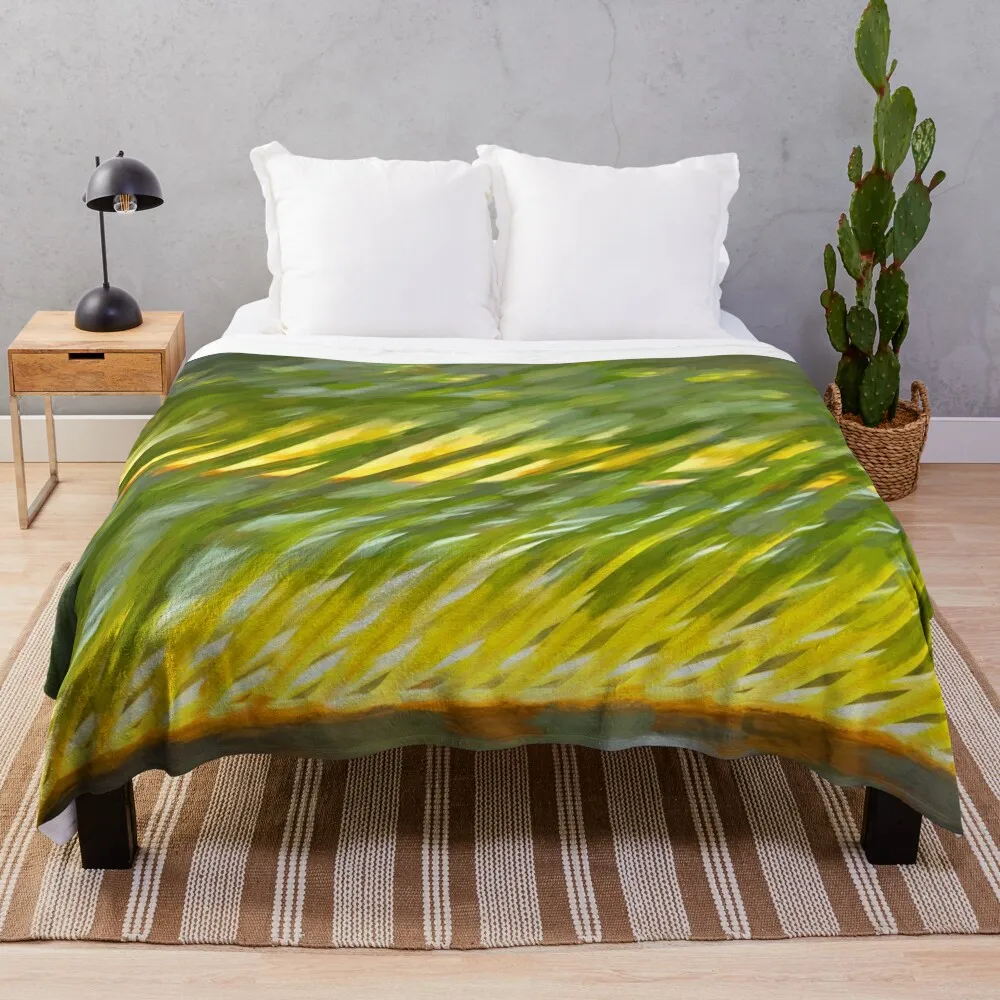 Зеленые саго пальмовые листья абстрактное одеяло X103 аниме лохматое одеяла