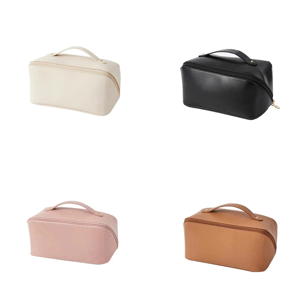 

Косметичка из искусственной кожи, портативная сумочка-тоут для туалетных принадлежностей, Белый Дорожный органайзер для ванной комнаты